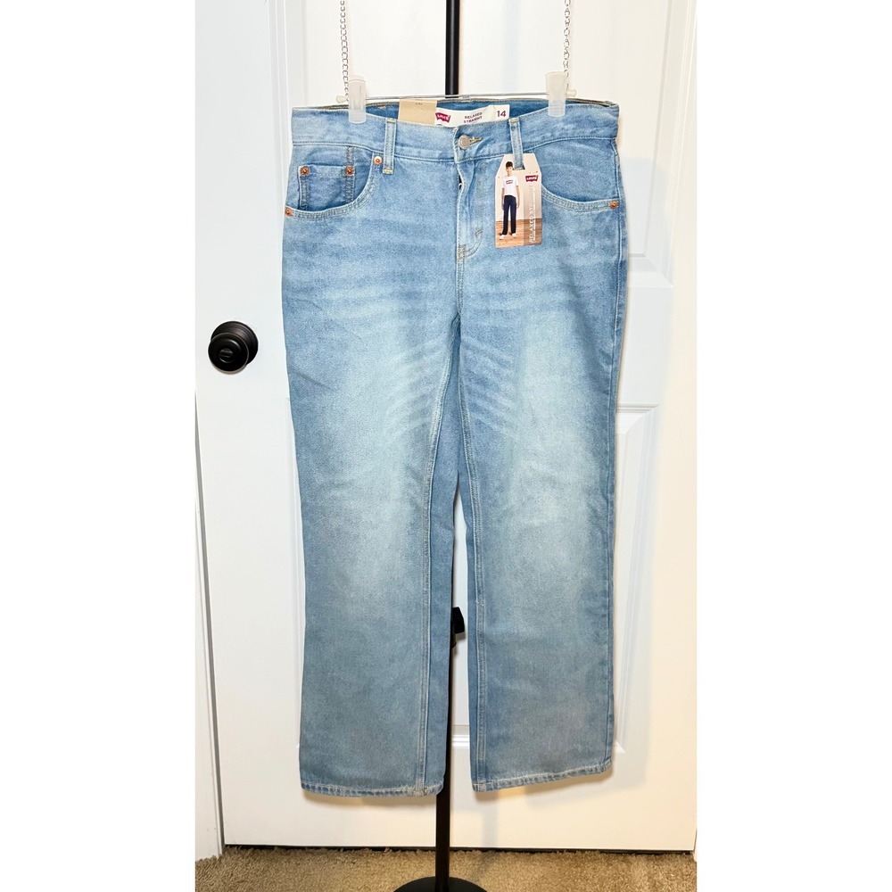 NWT Levis Boys Relaxed Straight Jeans Blue Stone 14 Reg Adjustable Waist